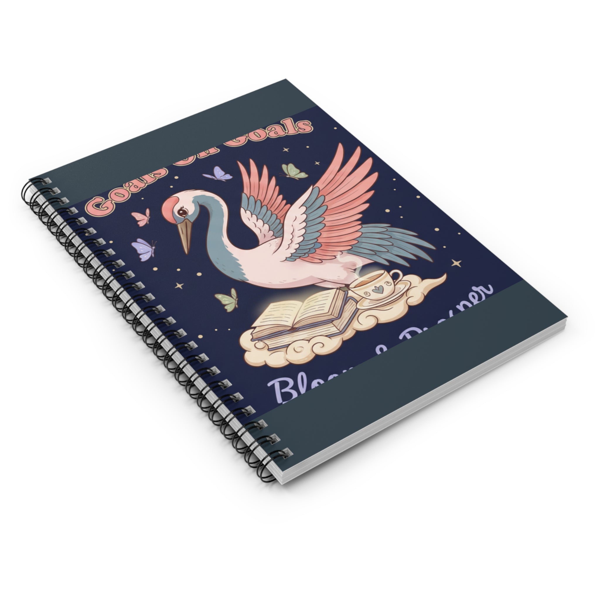 Crane Spiral Notebook – Goals on Goals Bloom Prosper