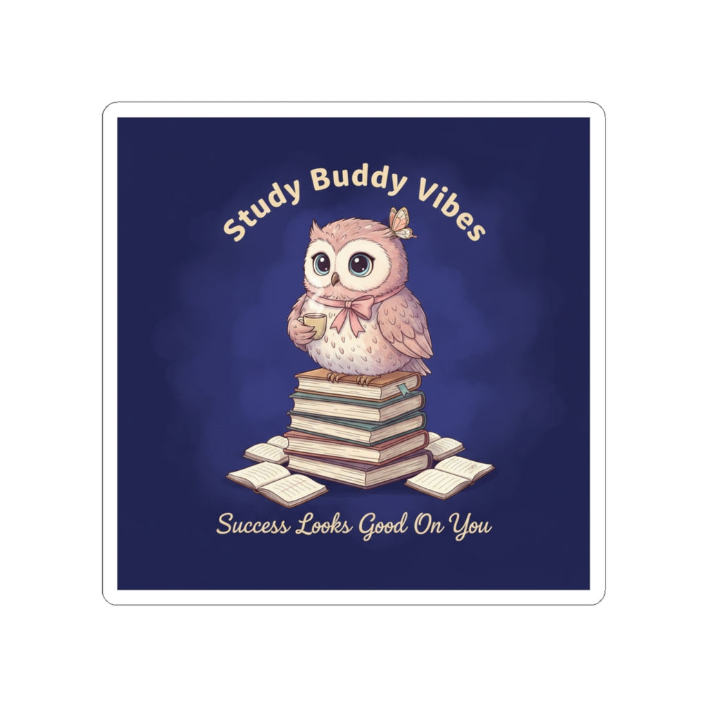 Owl Kiss-Cut Sticker – Study Buddy Vibes Success Looks Good on