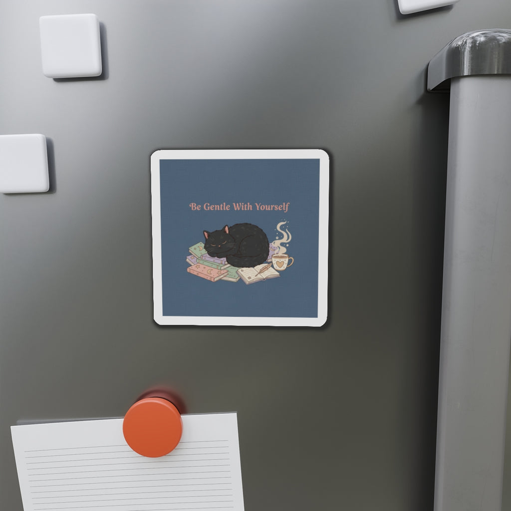 Black Cat Die-Cut Magnet – Be Gentle With Yourself