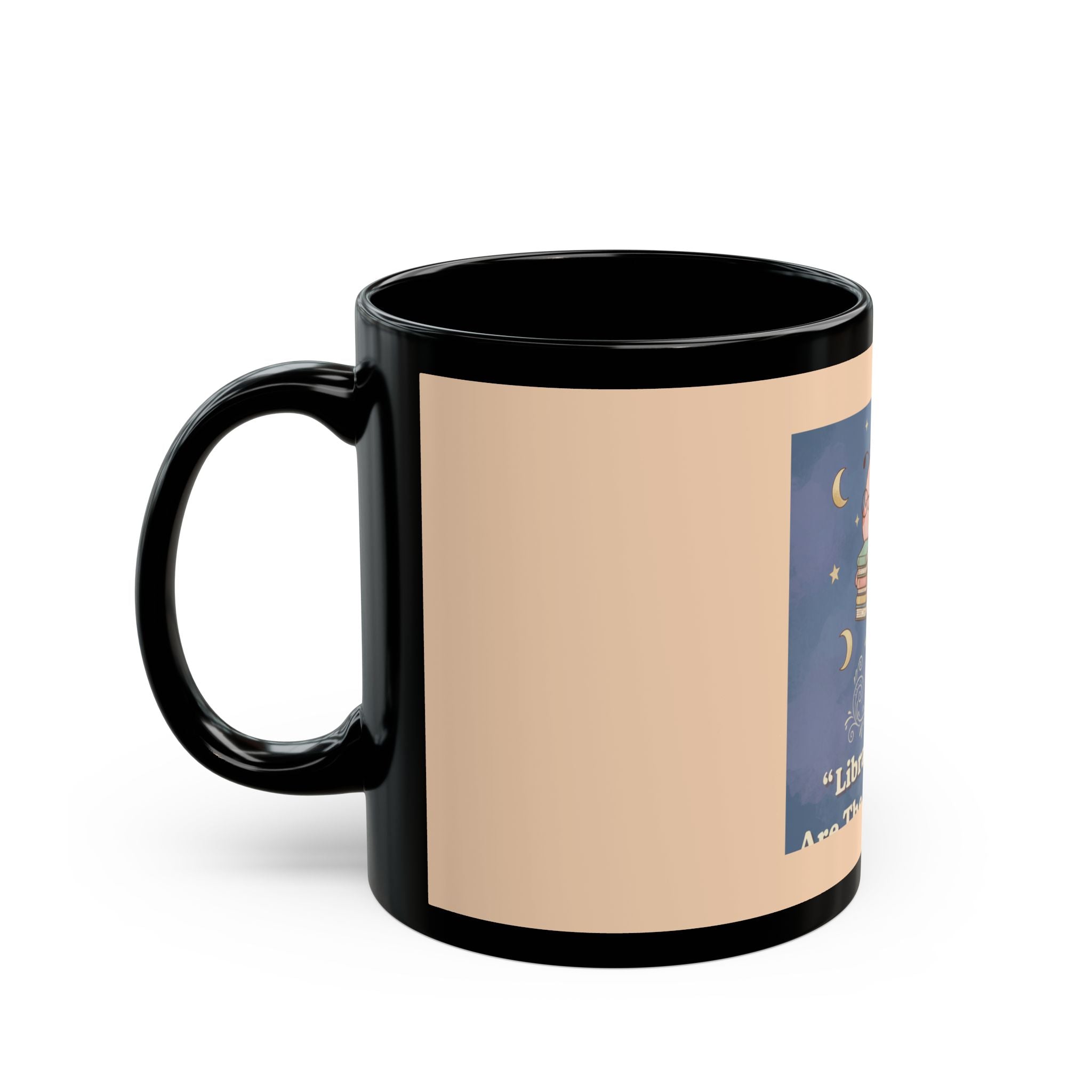 Bee Black Mug 11oz – Library Days Are the Best Days