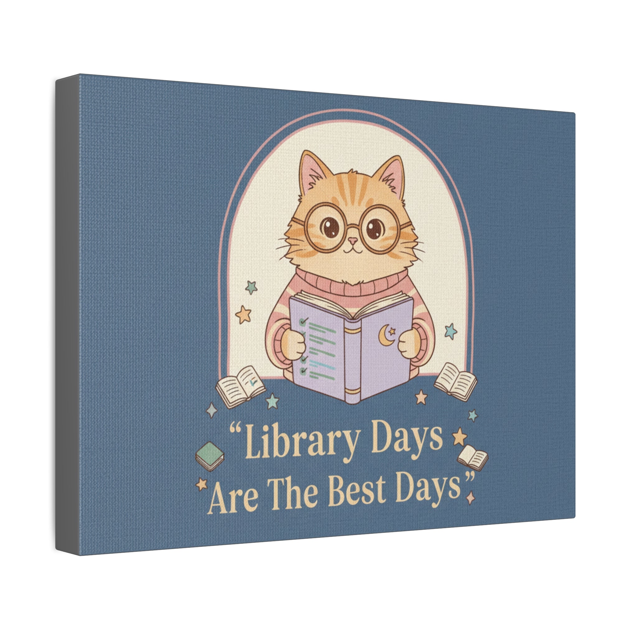 Cat Canvas Print – Library Days Are the Best Days