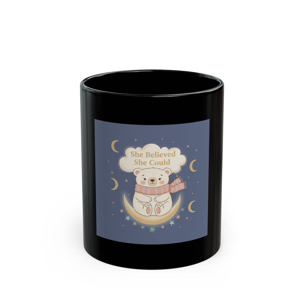 Bear Black Mug 11oz – She Believed She Could