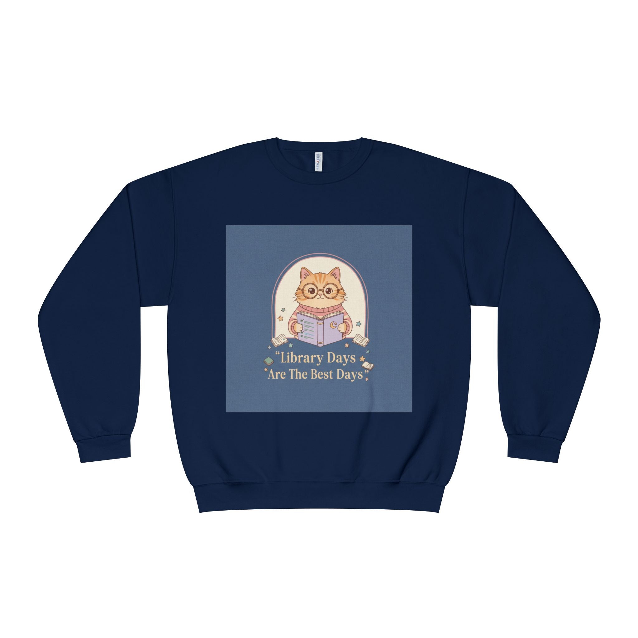 Cat Crewneck Sweatshirt – Library Days Are the Best Days