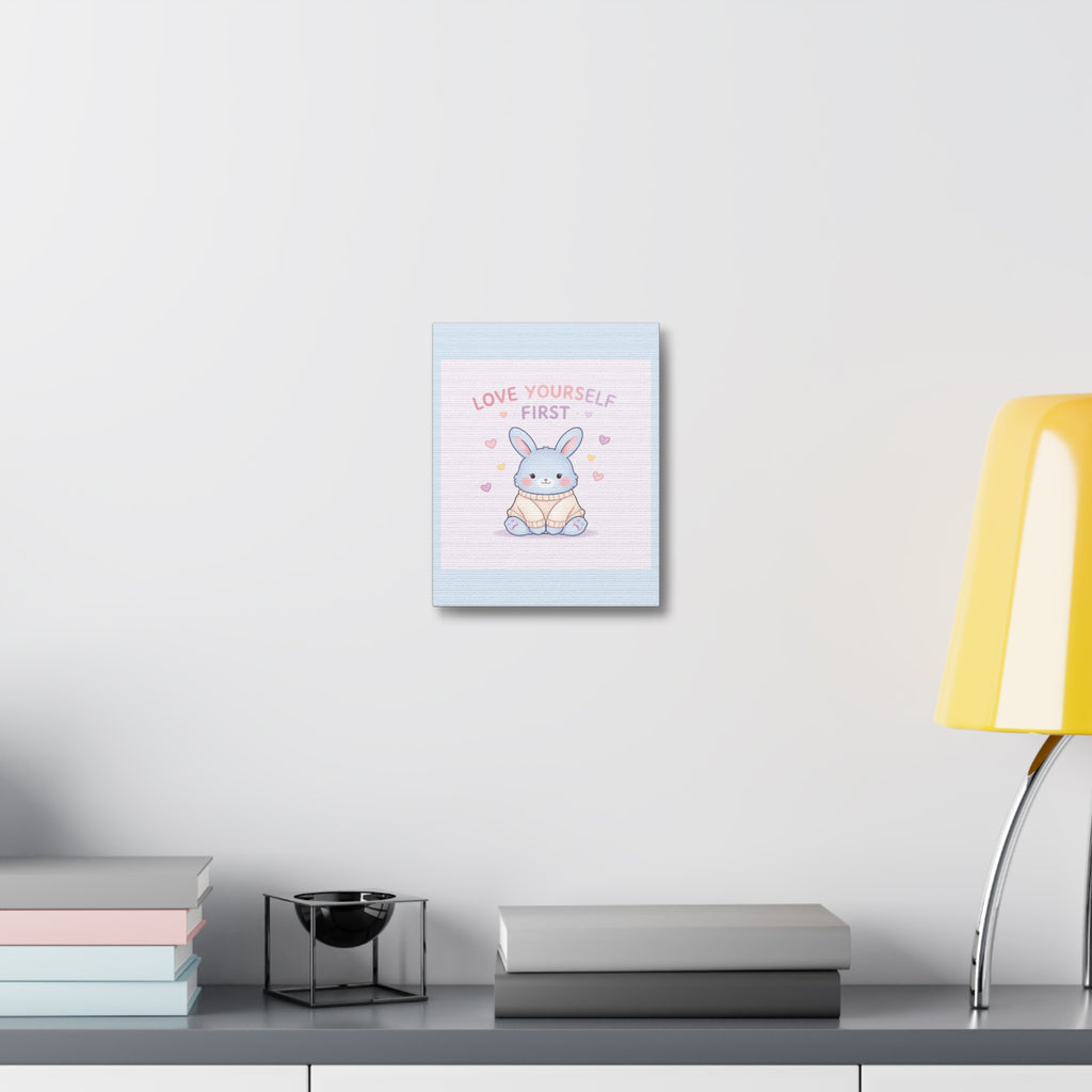 "LOVE YOURSELF FIRST" Black Cat Canvas | College Girl Gift | Fashion | KayKay Classics