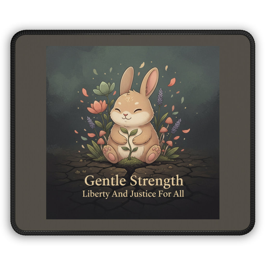 Bunny Mouse Pad – Gentle Strength Liberty and Justice for