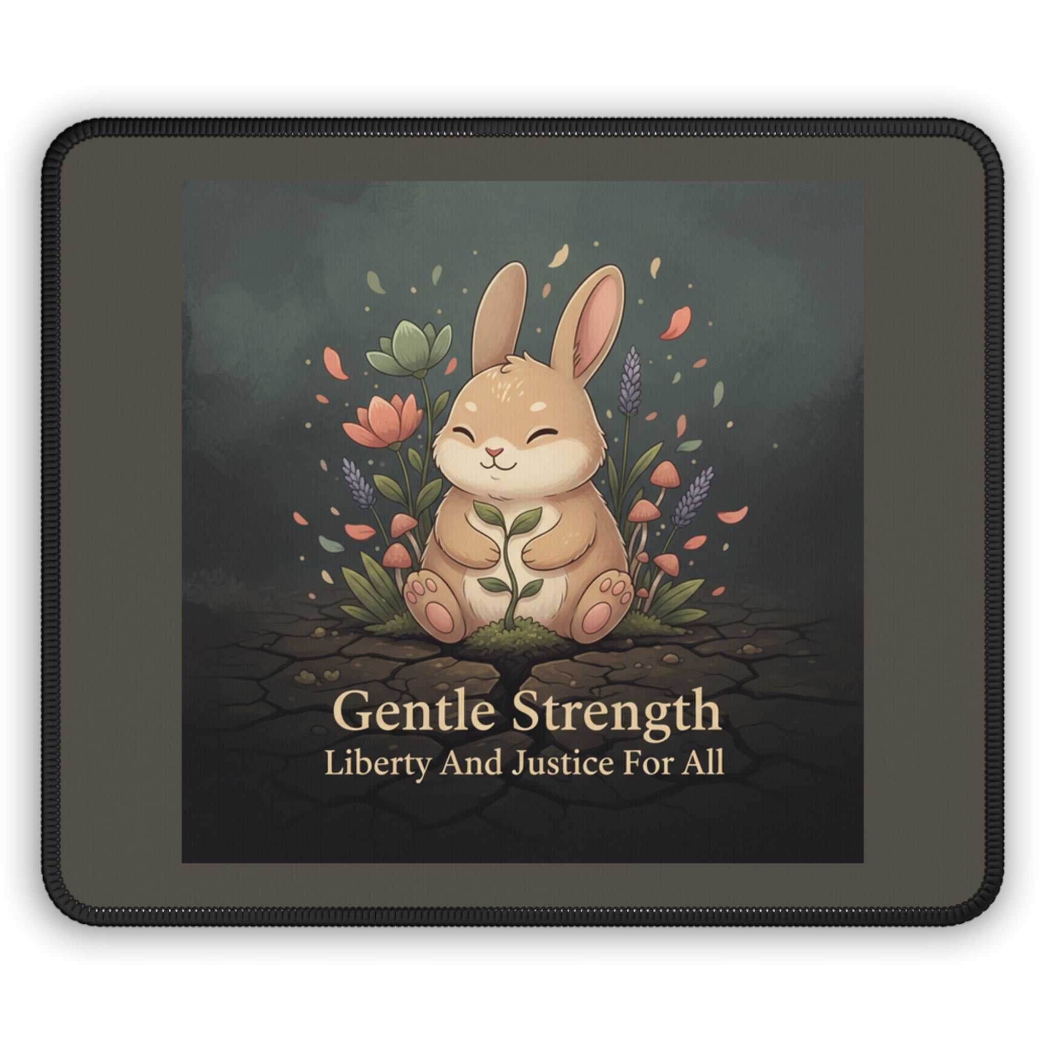 Bunny Mouse Pad – Gentle Strength Liberty and Justice for