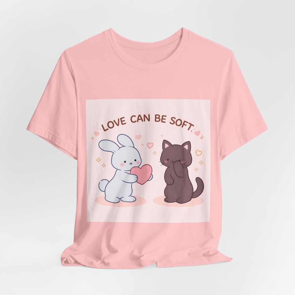 "LOVE CAN BE SOFT" Black Cat Women Tee | College Girl Gift | Fashion | KayKay Classics