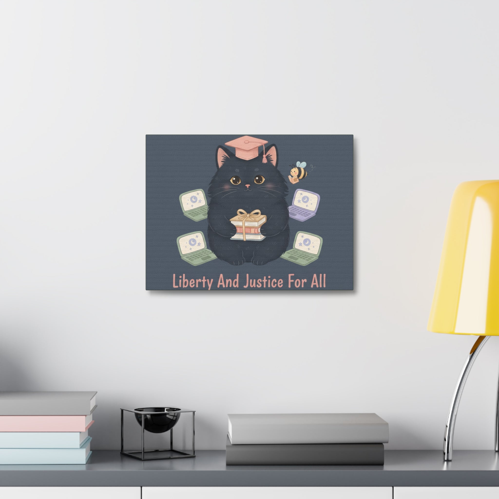 Black Cat Canvas Print – Liberty and Justice for All