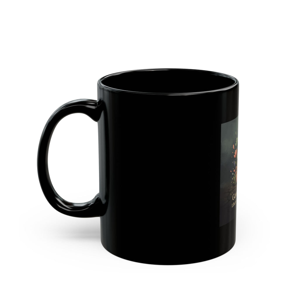 Bunny Black Mug 11oz – Gentle Strength Liberty and Justice for