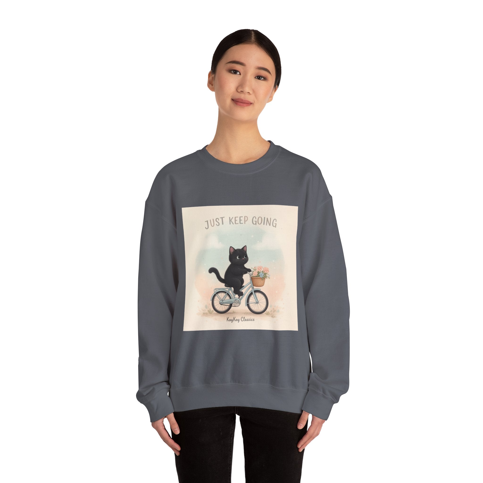 "Design" Black Cat Crewneck | College Girl Gift | Fashion | KayKay Classics