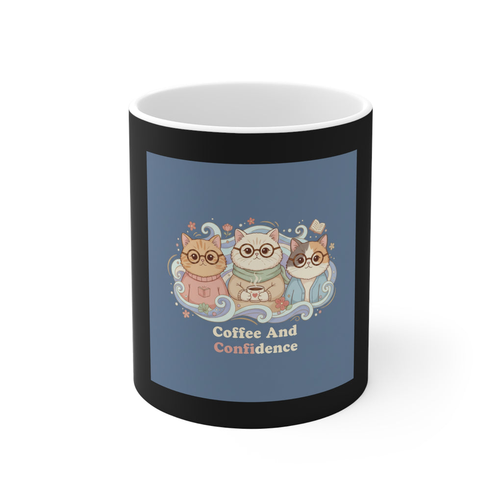 Cats With Glasses Mug 11oz – Coffee and Confidence