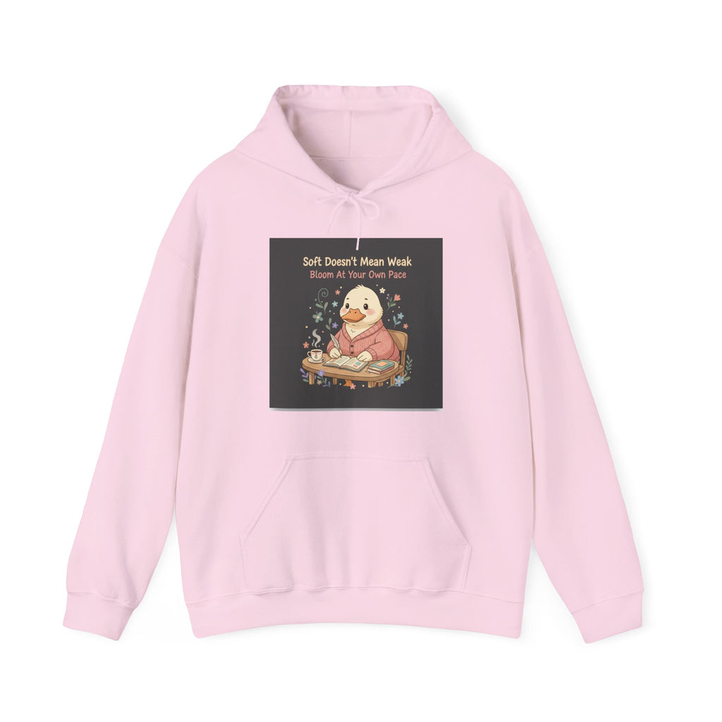 Duck In A Cardigan Hoodie – Soft Doesnt Mean Weak Bloom at Your Own