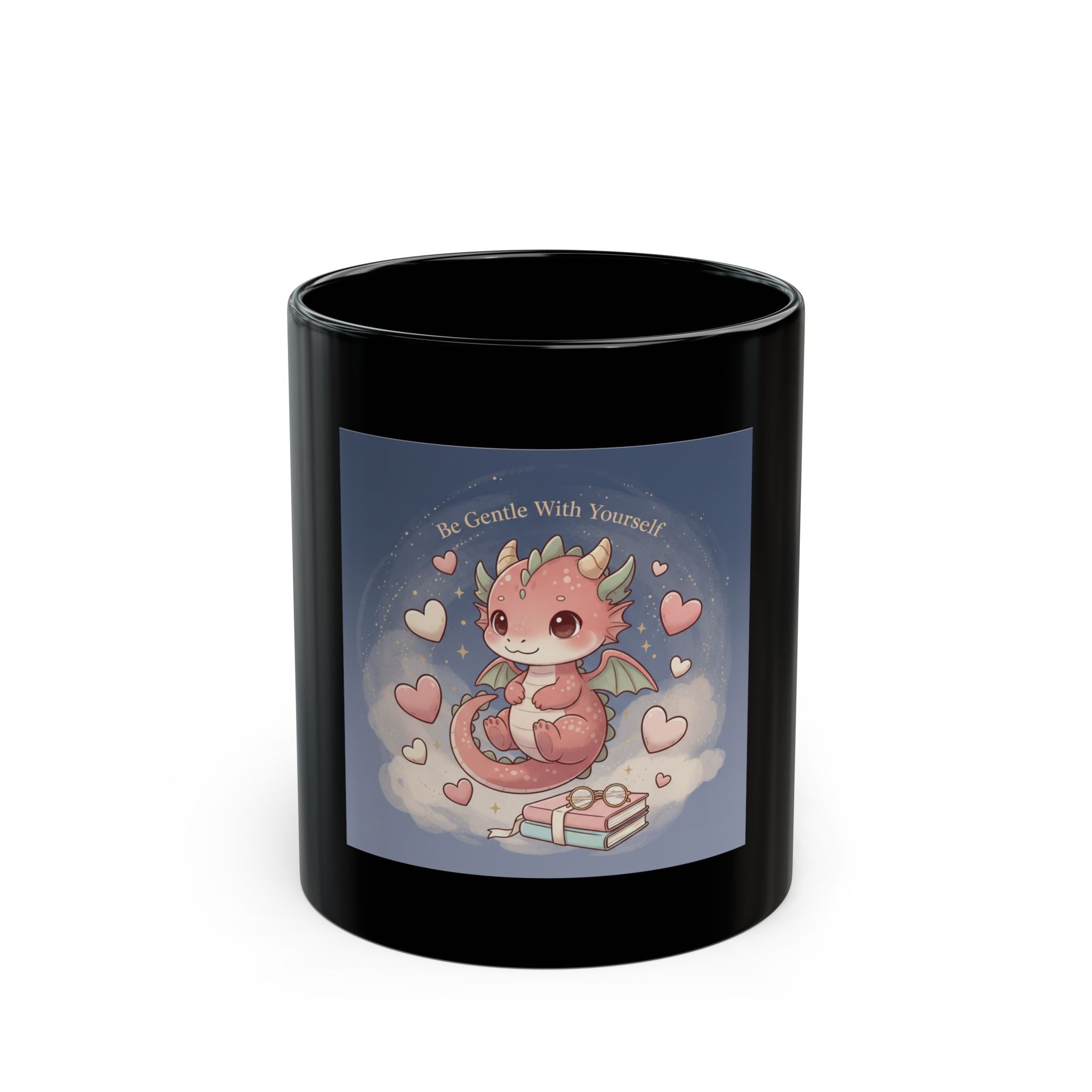 Cats With Glasses Black Mug 11oz – Be Gentle With Yourself