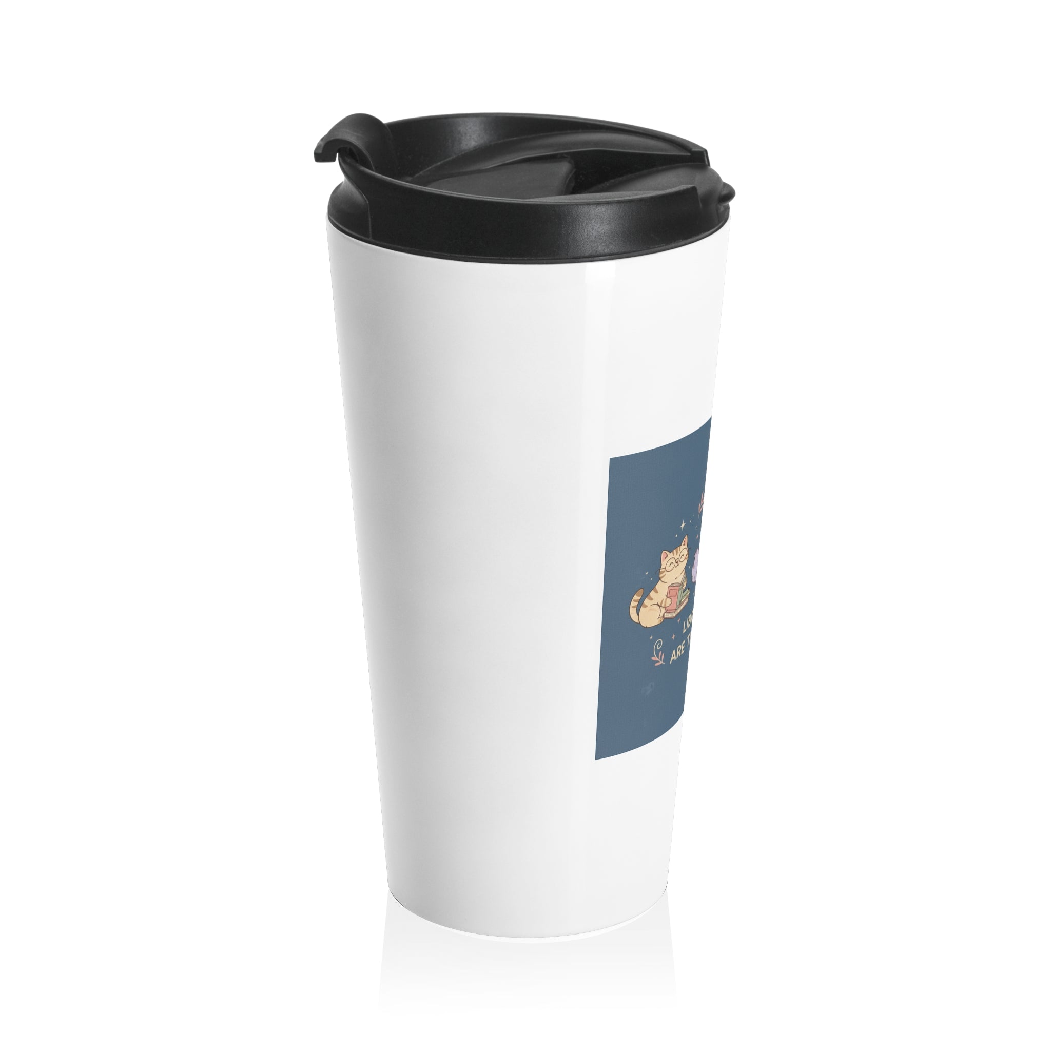 Cats With Glasses Travel Mug – Library Days Are the Best Days