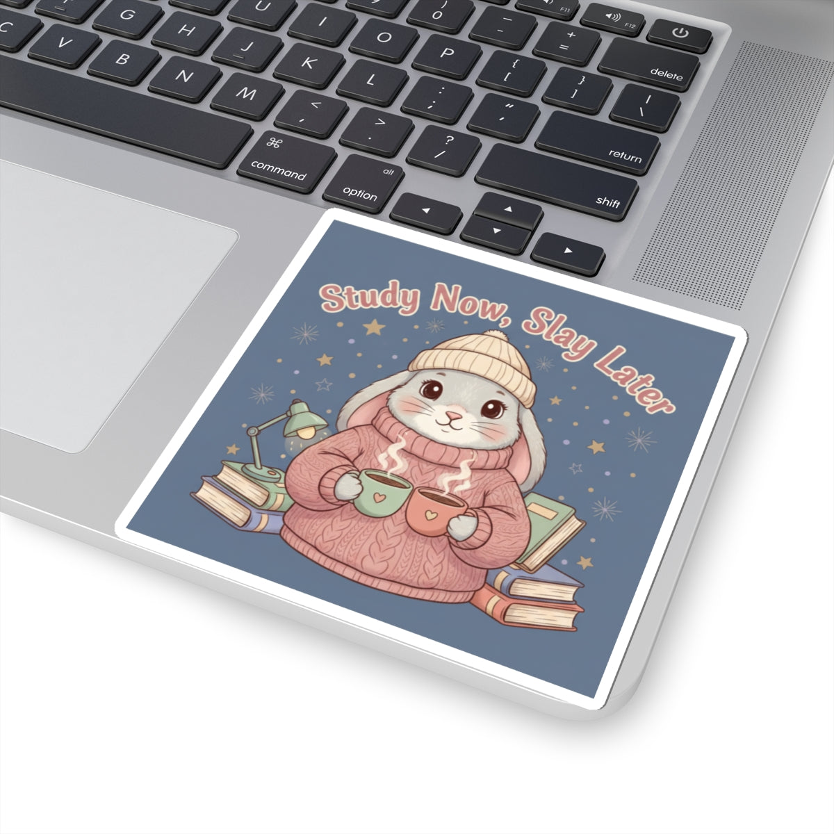 Rabbit Kiss-Cut Sticker – Study Now, Slay Later
