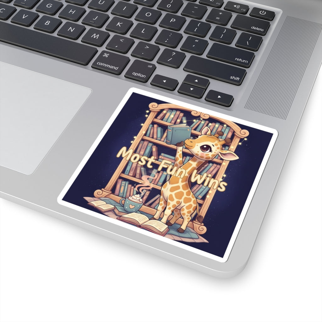 Giraffe Kiss-Cut Sticker – Most Fun Wins