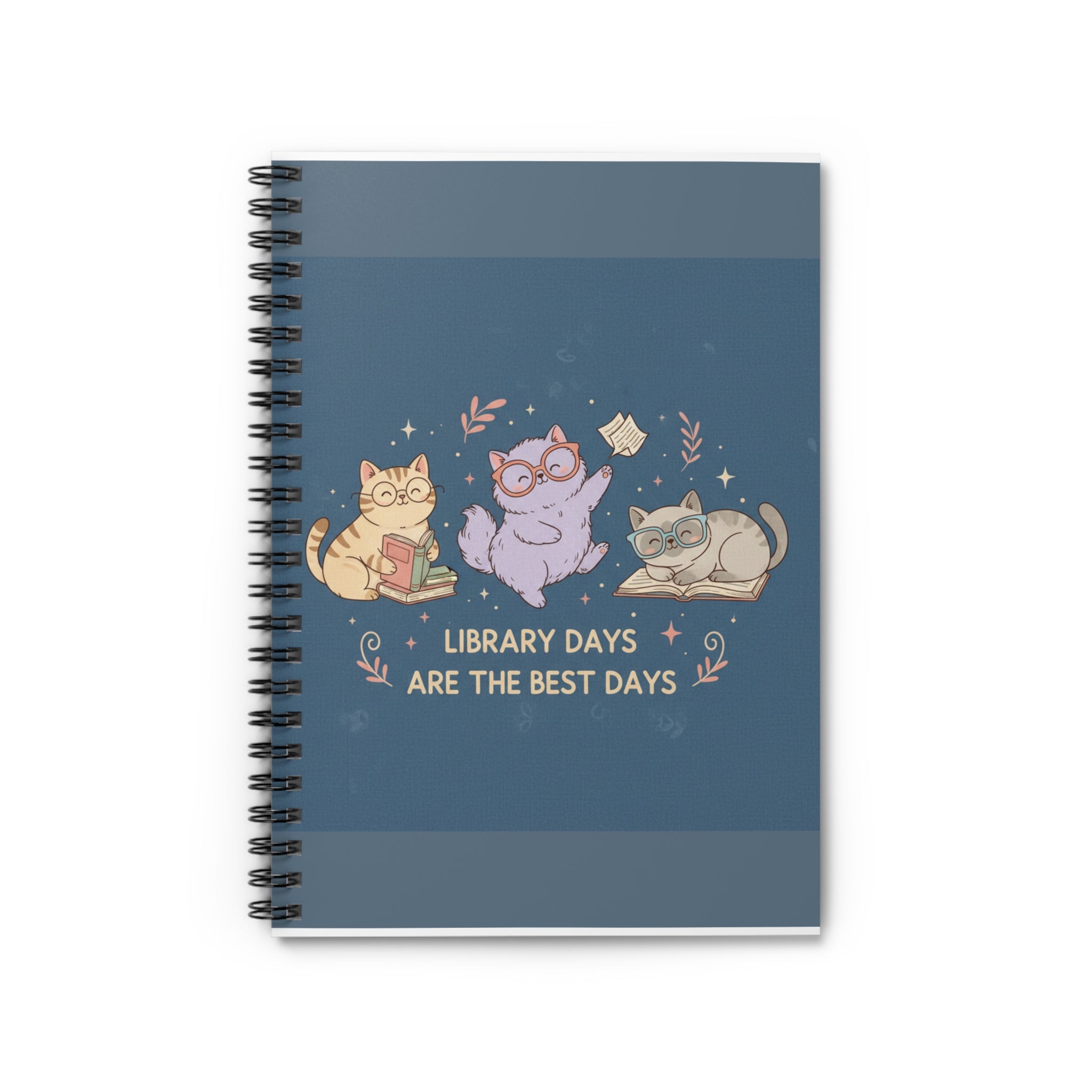Cats With Glasses Spiral Notebook – Library Days Are the Best Days