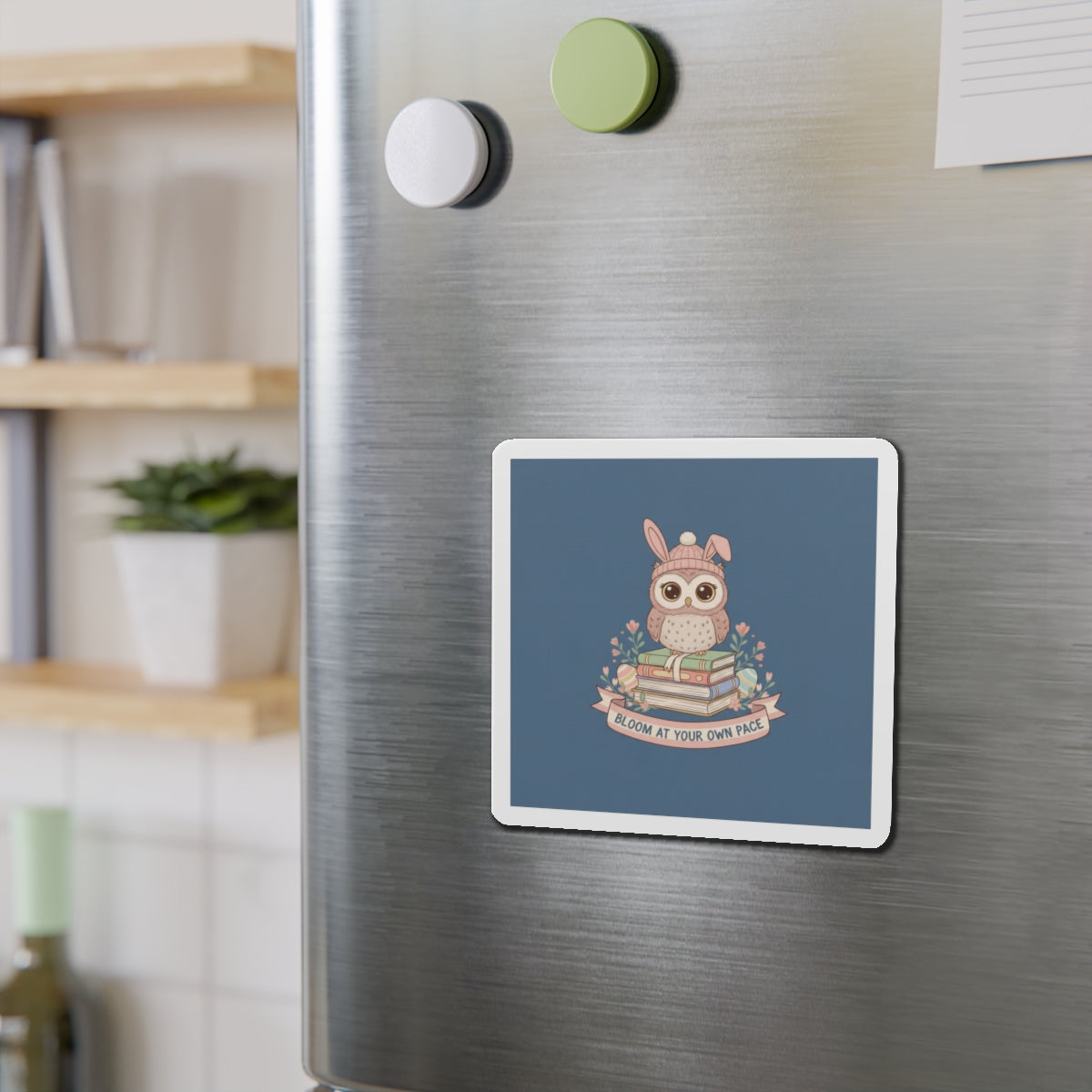 Bunny Die-Cut Magnet – Bloom at Your Own Pace