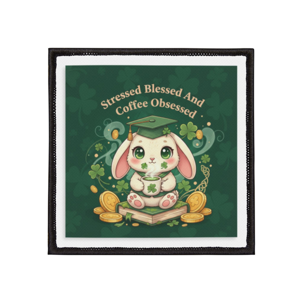 Rabbit Iron-On Patch – Stressed Blessed and Coffee Obsessed