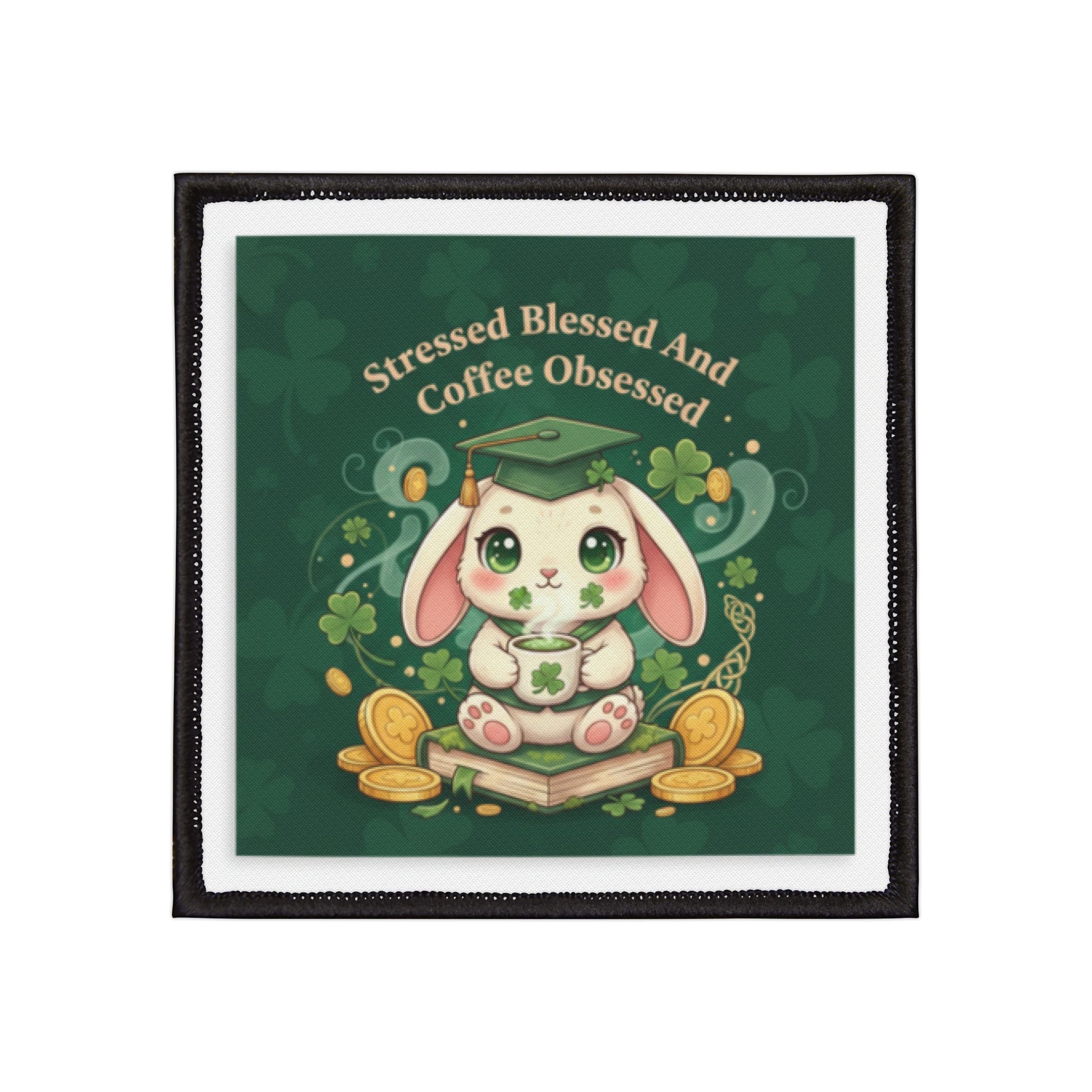 Rabbit Iron-On Patch – Stressed Blessed and Coffee Obsessed