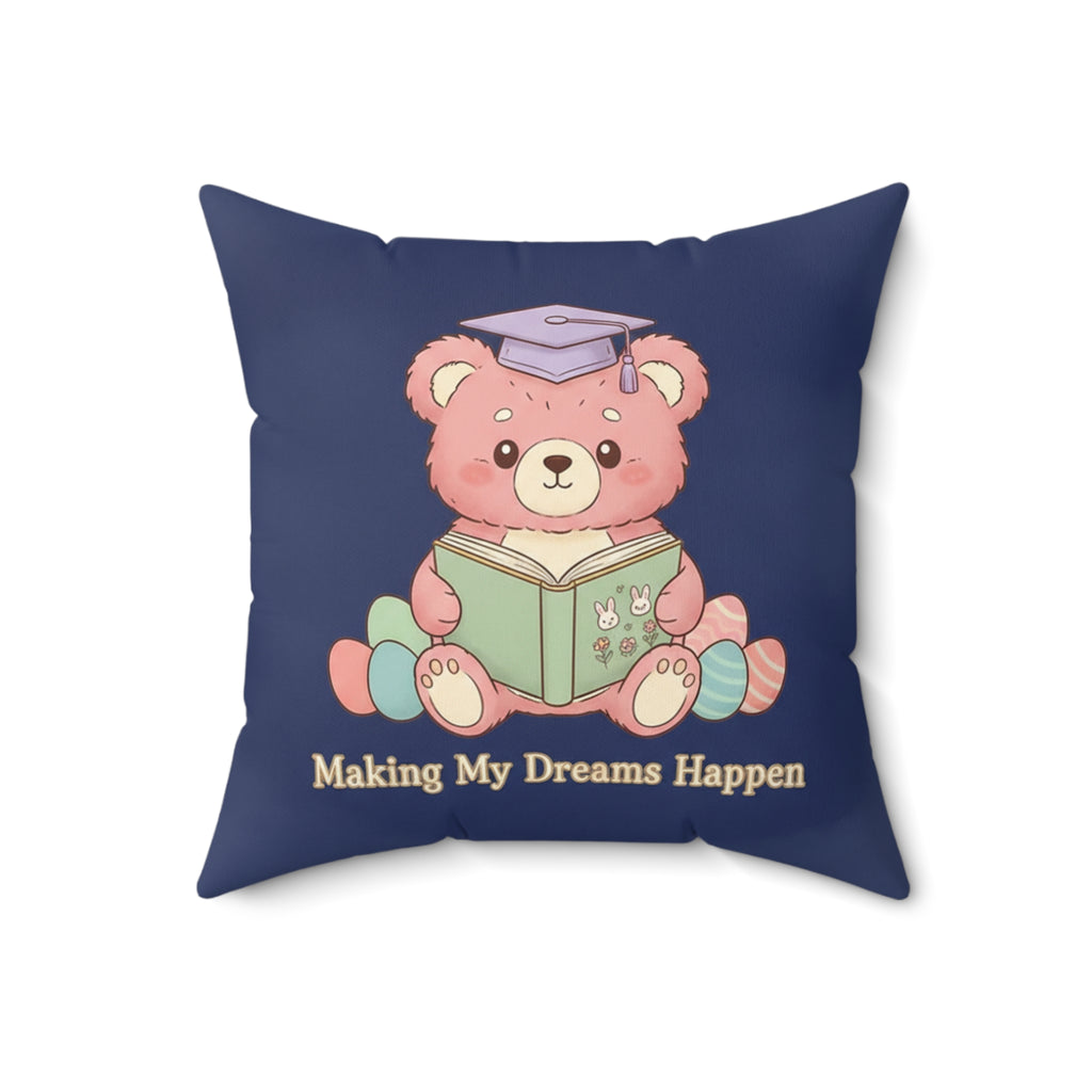 Bear Square Pillow – Making My Dreams Happen