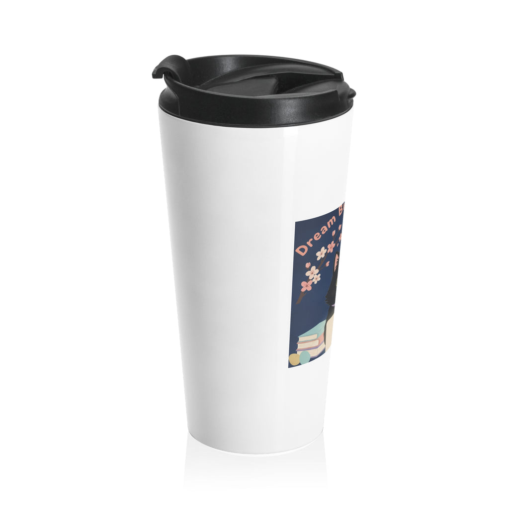 Black Cat Travel Mug – Dream Big Study Hard