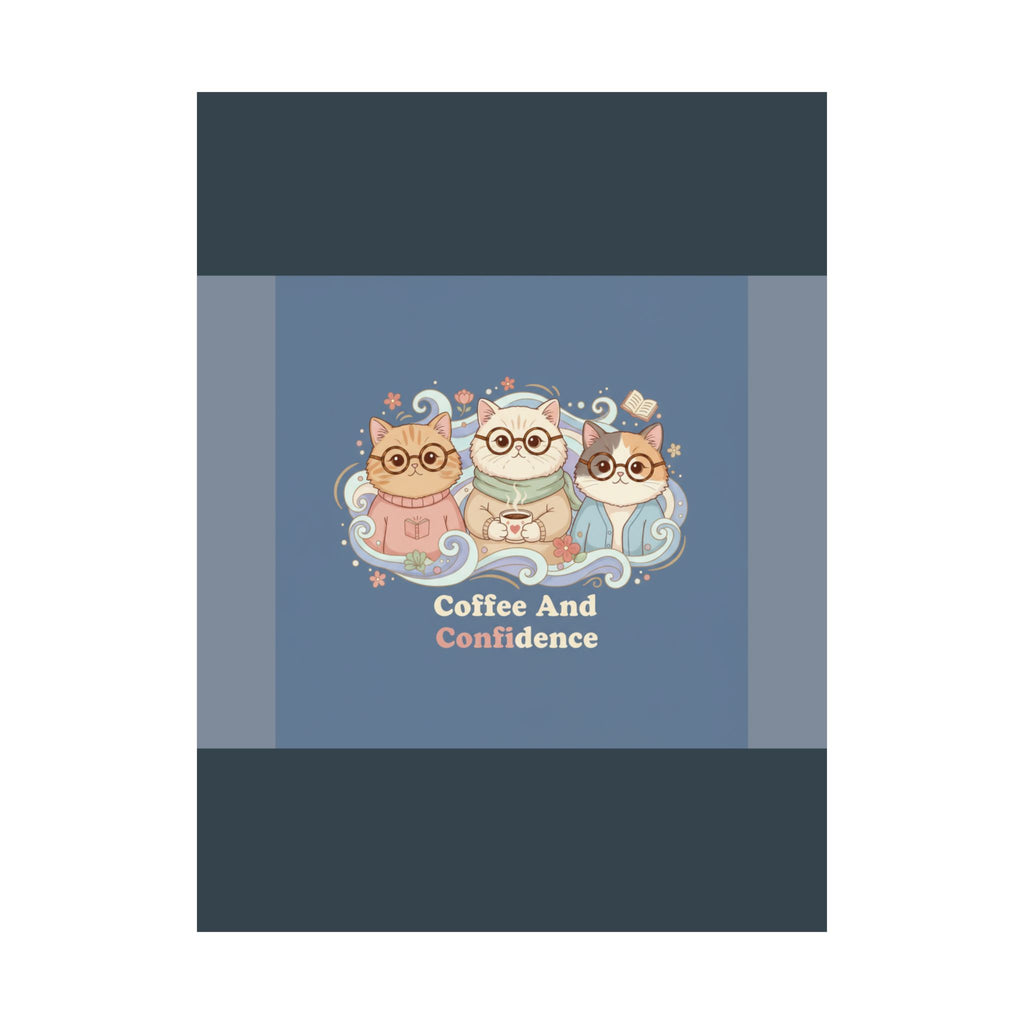 Cats With Glasses Poster – Coffee and Confidence
