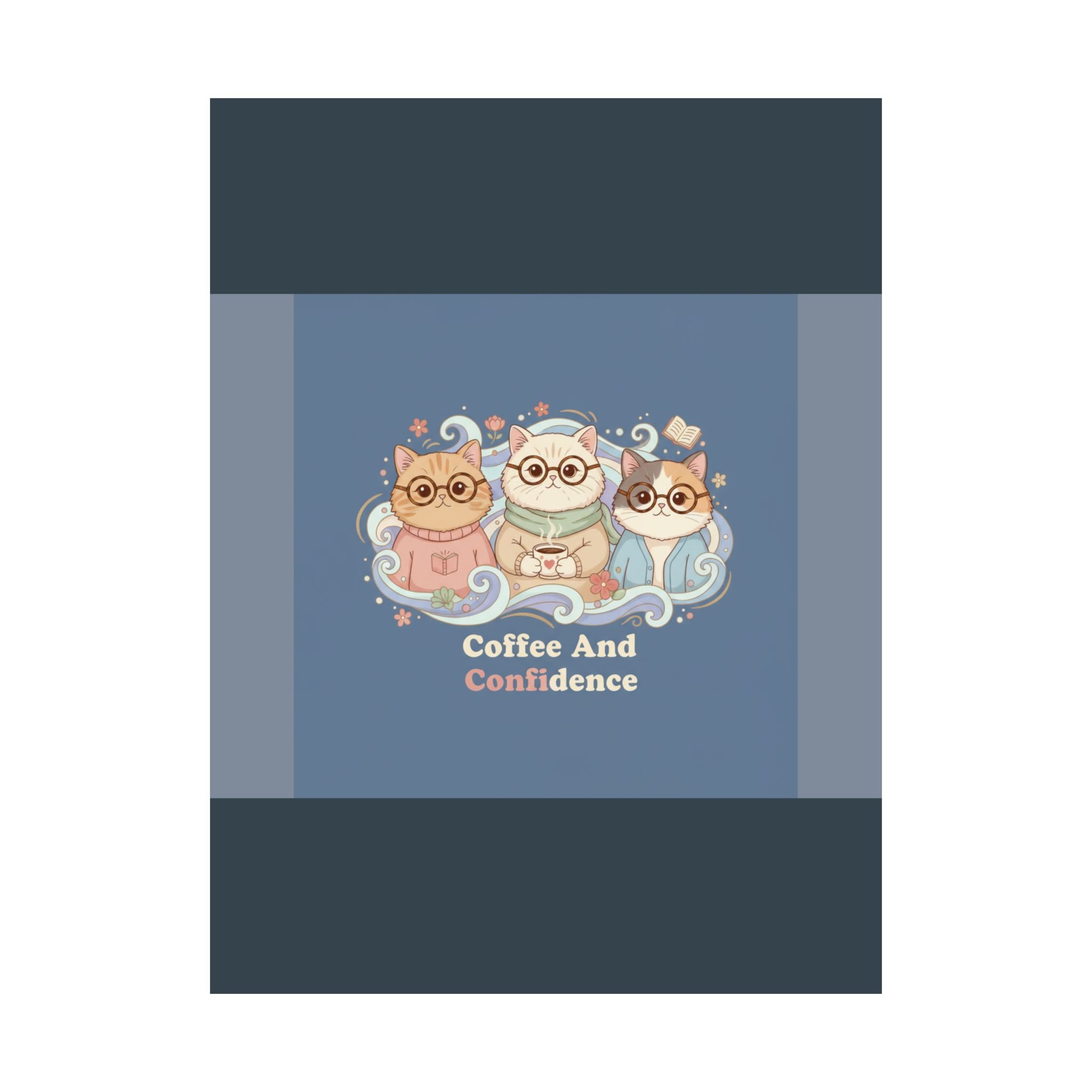 Cats With Glasses Poster – Coffee and Confidence
