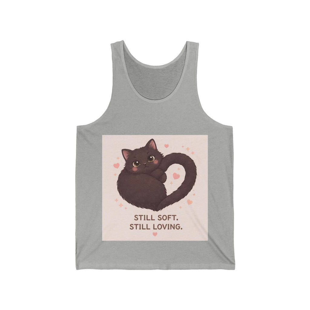 "STILL SOFT. STILL LOVING" Black Cat Tank Top | College Girl Gift | Fashion | KayKay Classics