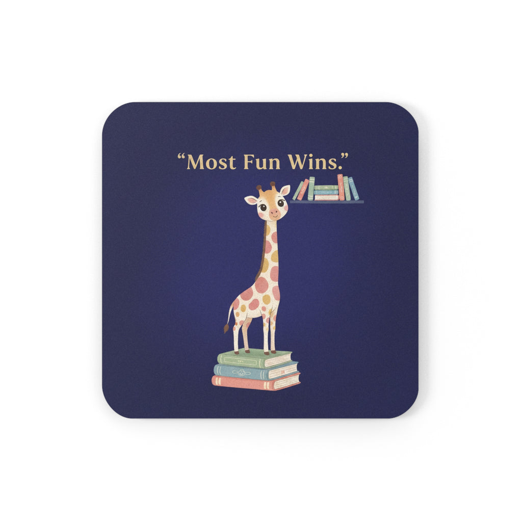 Giraffe Cork Coaster – Most Fun Wins