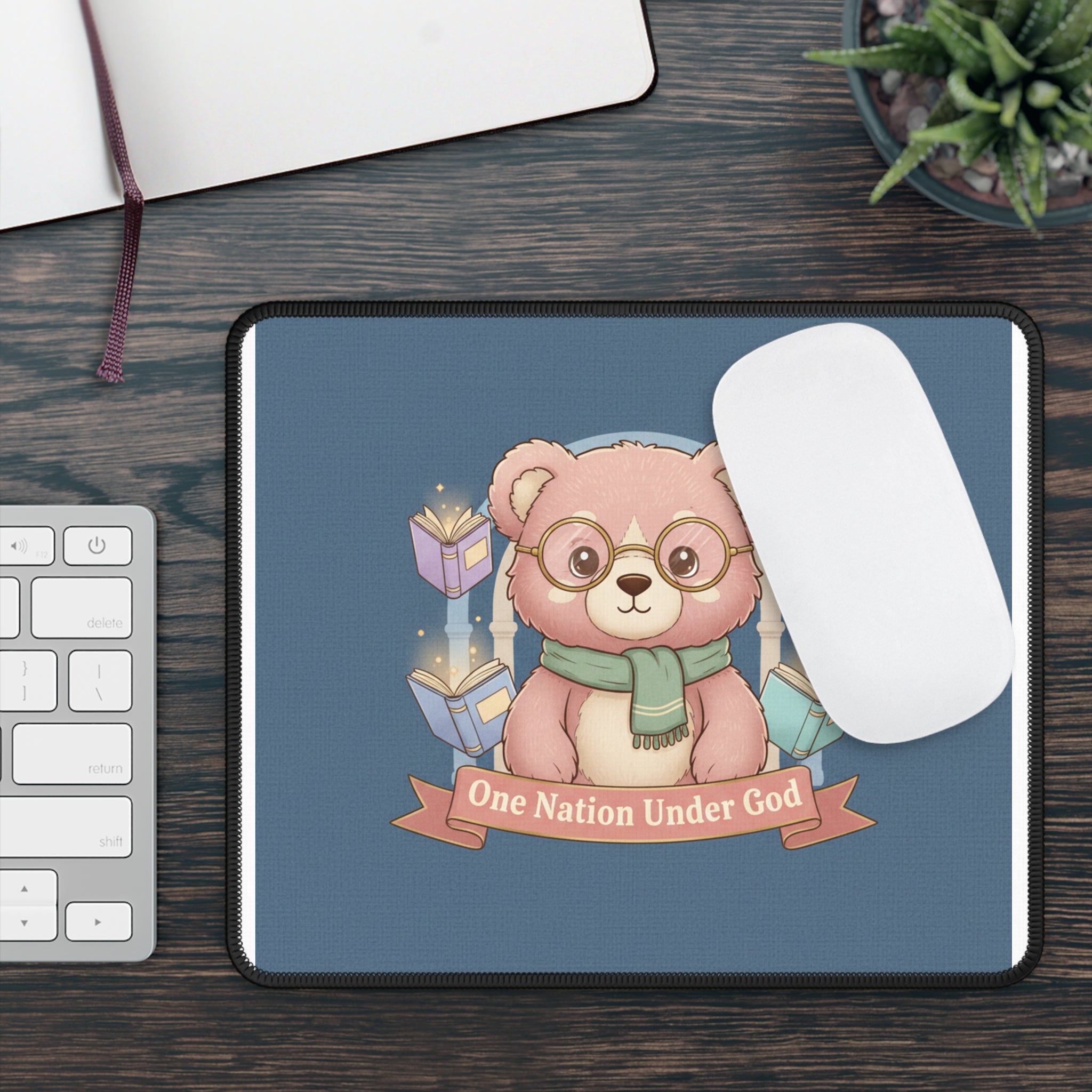 Bear Mouse Pad – One Nation Under God