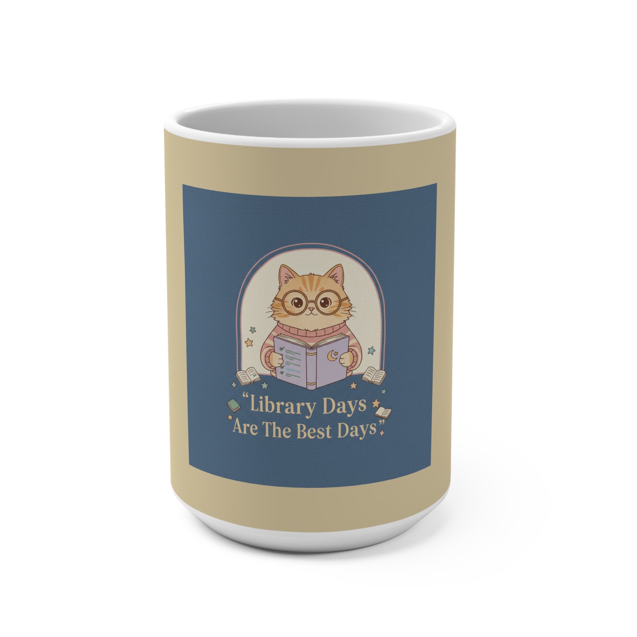 Cat Mug 15oz – Library Days Are the Best Days