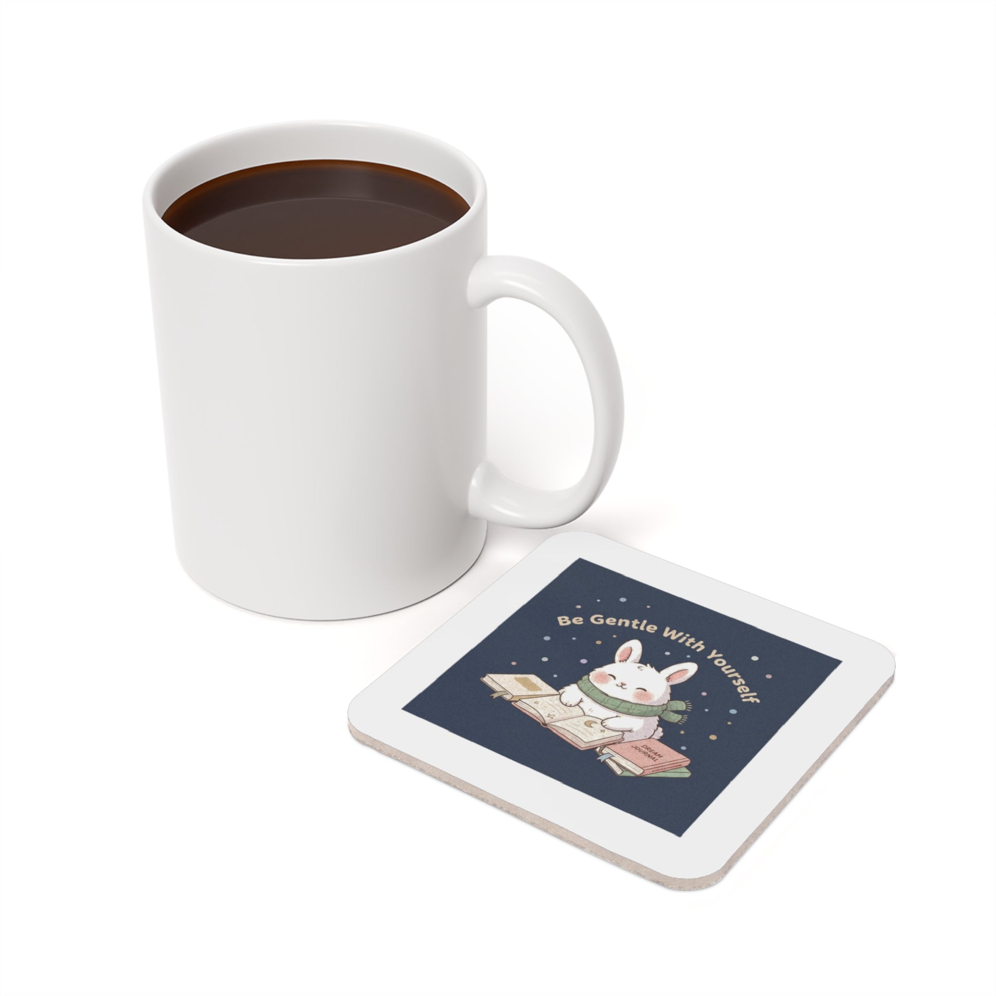 Rabbit Cork Coaster – Be Gentle With Yourself
