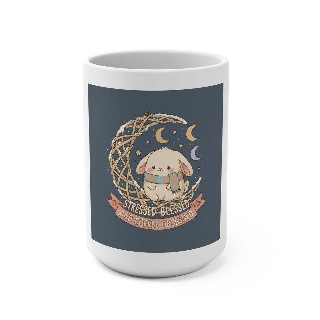 Stressed Blessed and Coffee Obsessed Mug 15oz