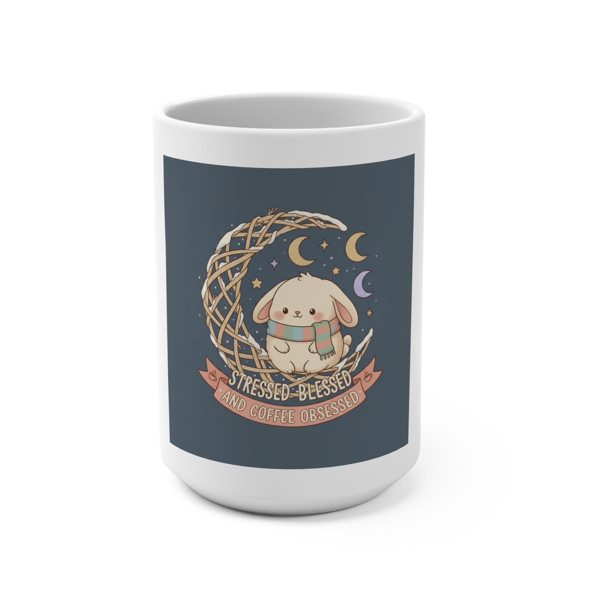 Stressed Blessed and Coffee Obsessed Mug 15oz