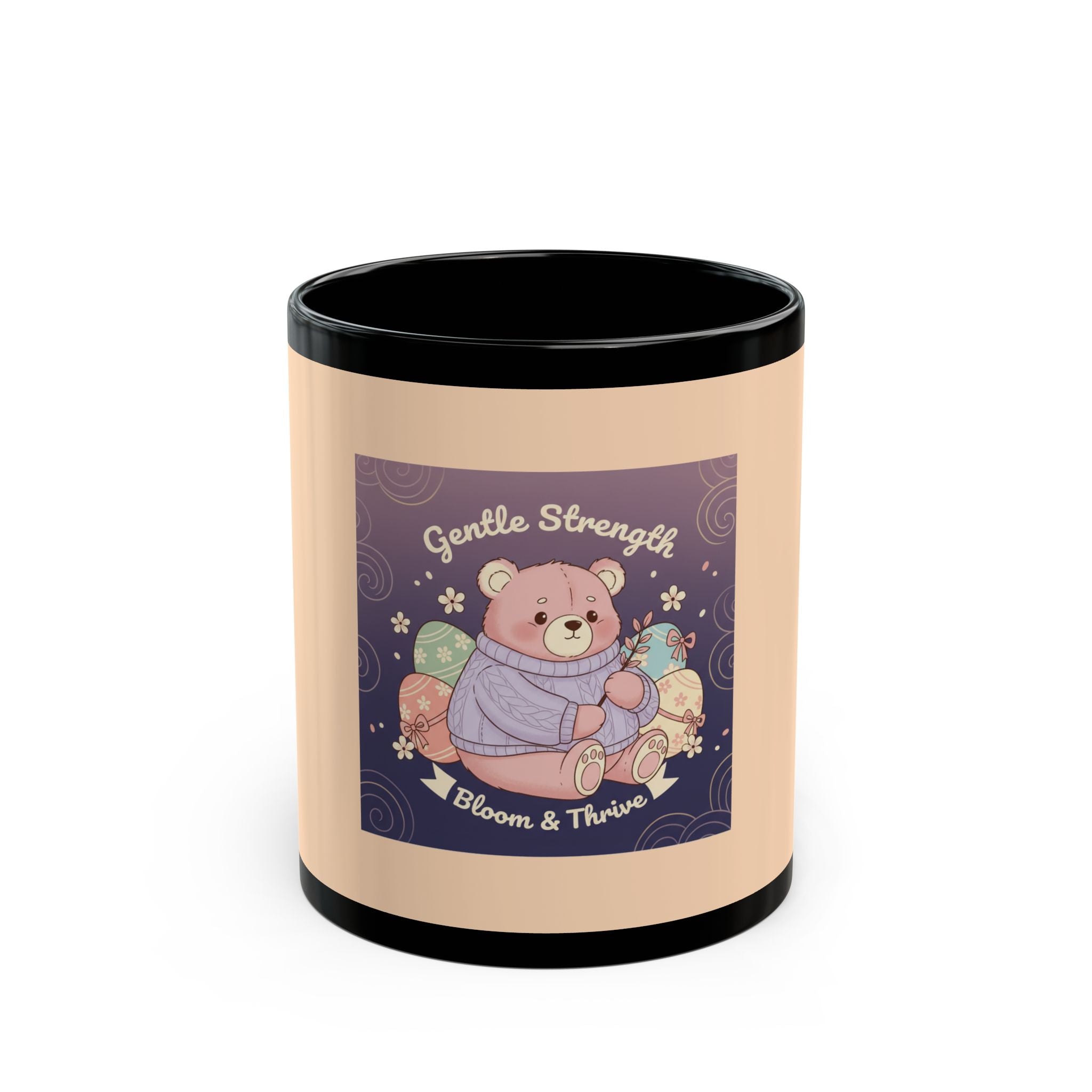 Bear Black Mug 11oz – Gentle Strength Bloom Thrive