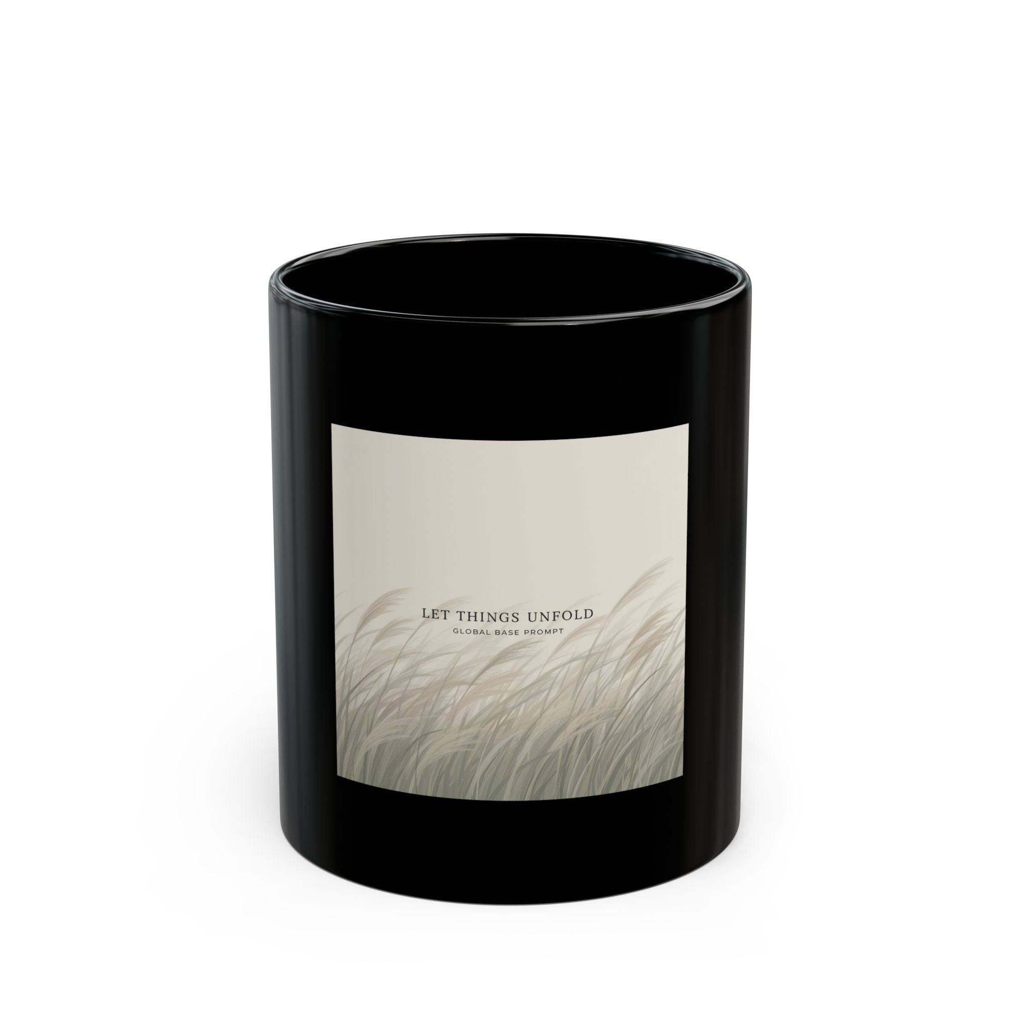 LET THINGS UNFOLD Black Mug