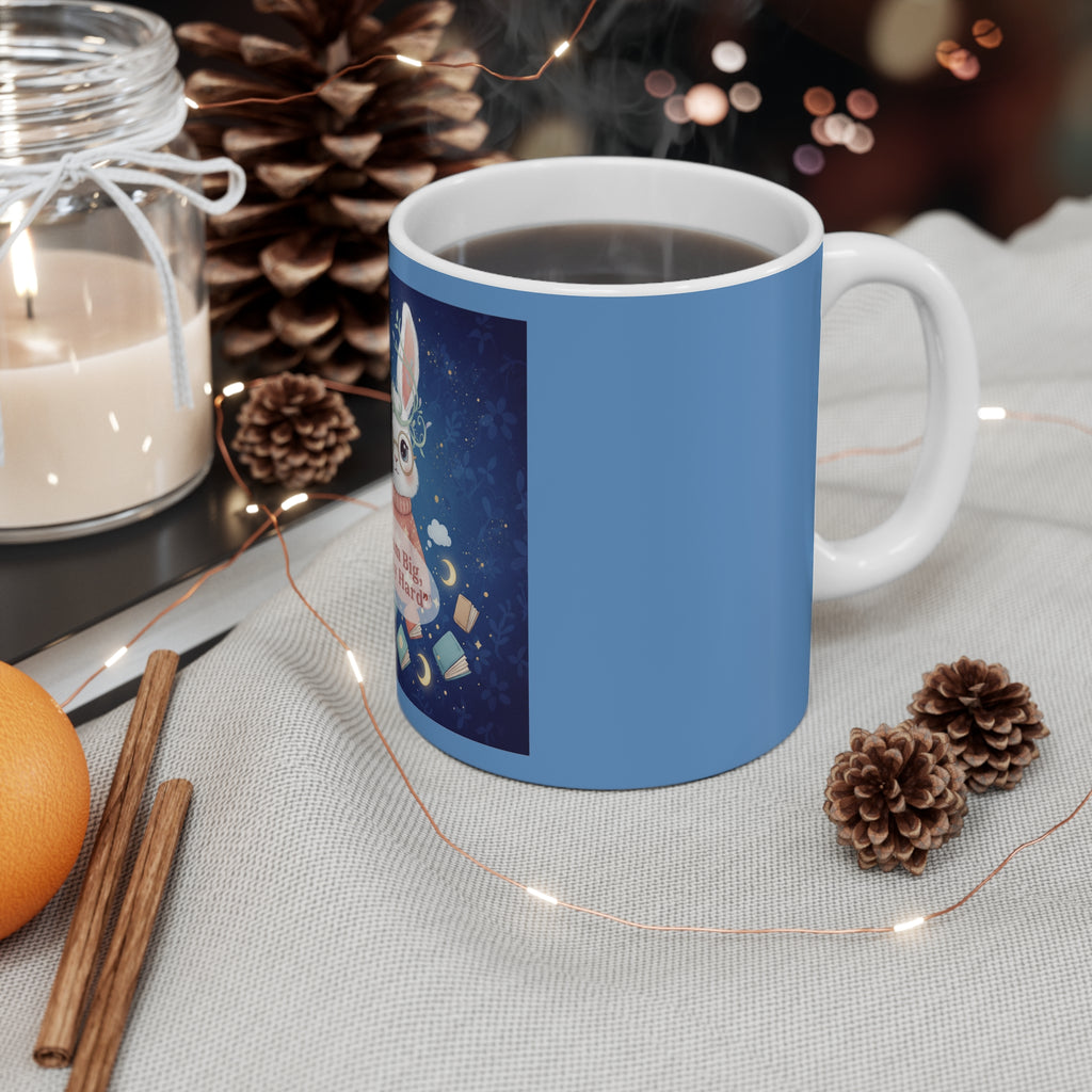 Rabbit Mug 11oz – Dream Big, Study Hard