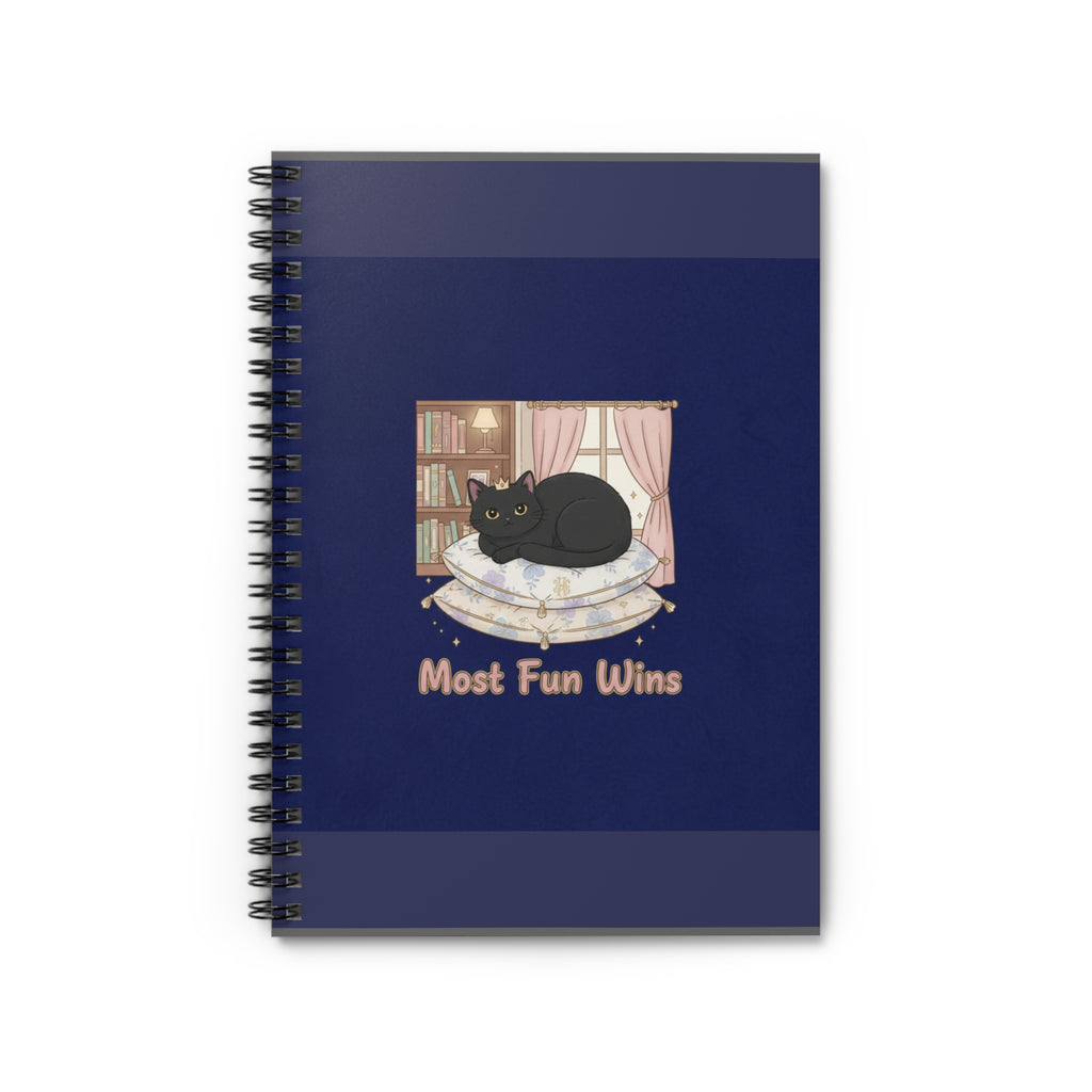 Black Cat Spiral Notebook – Most Fun Wins