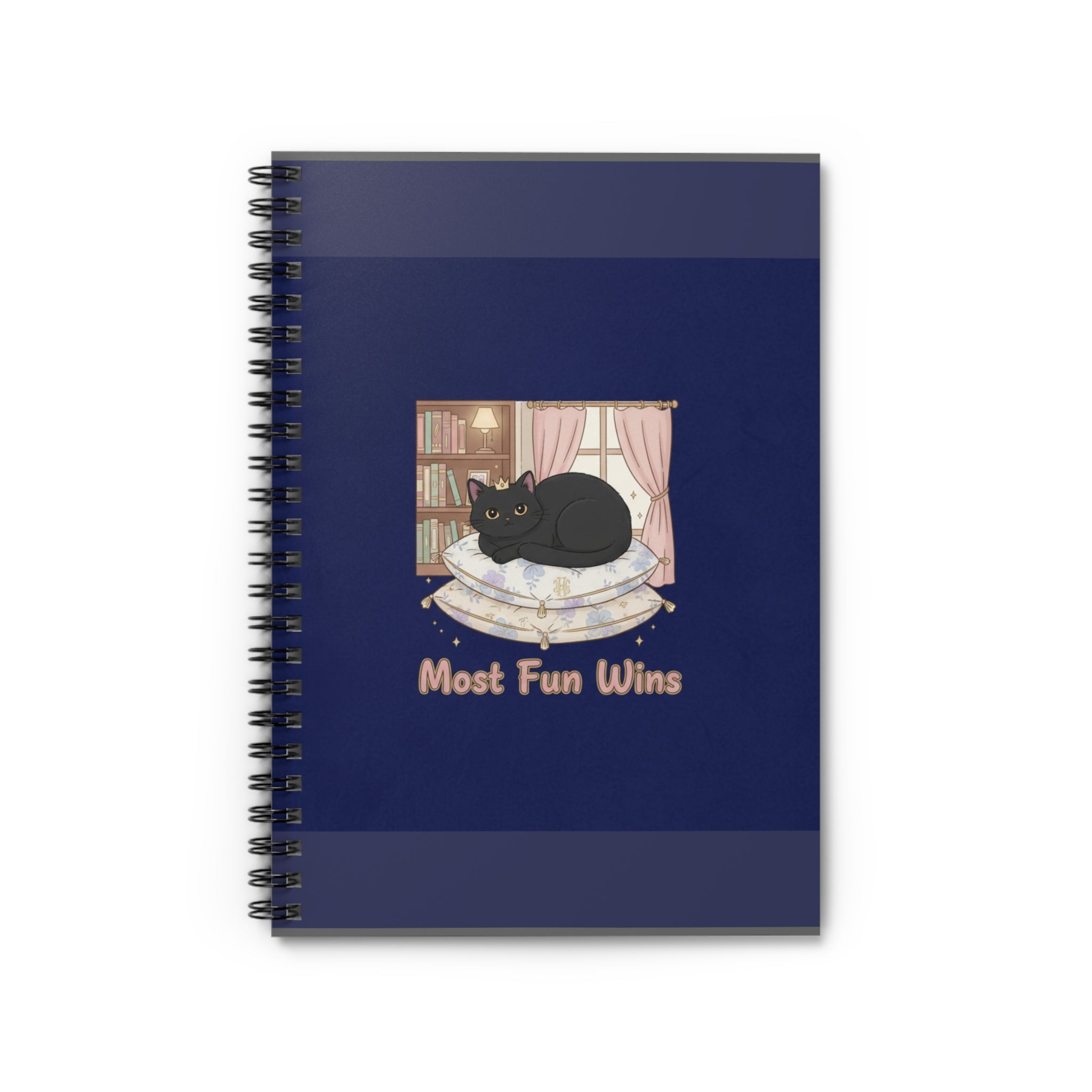 Black Cat Spiral Notebook – Most Fun Wins