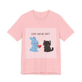 "LOVE CAN BE SOFT" Black Cat Women Tee | College Girl Gift | Fashion | KayKay Classics