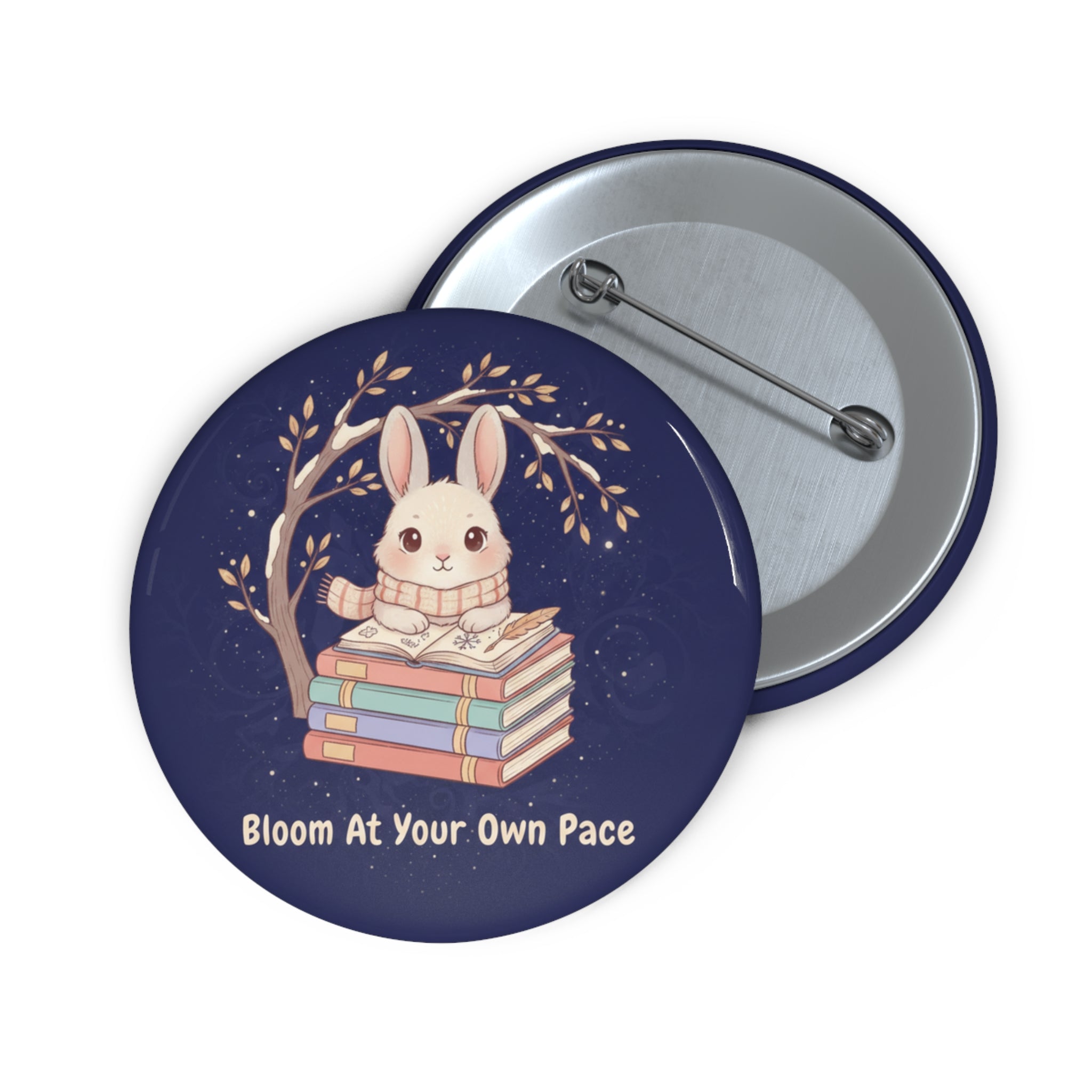 Rabbit Pin Button – Bloom at Your Own Pace