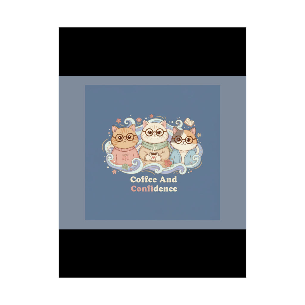 Cats With Glasses Poster – Coffee and Confidence