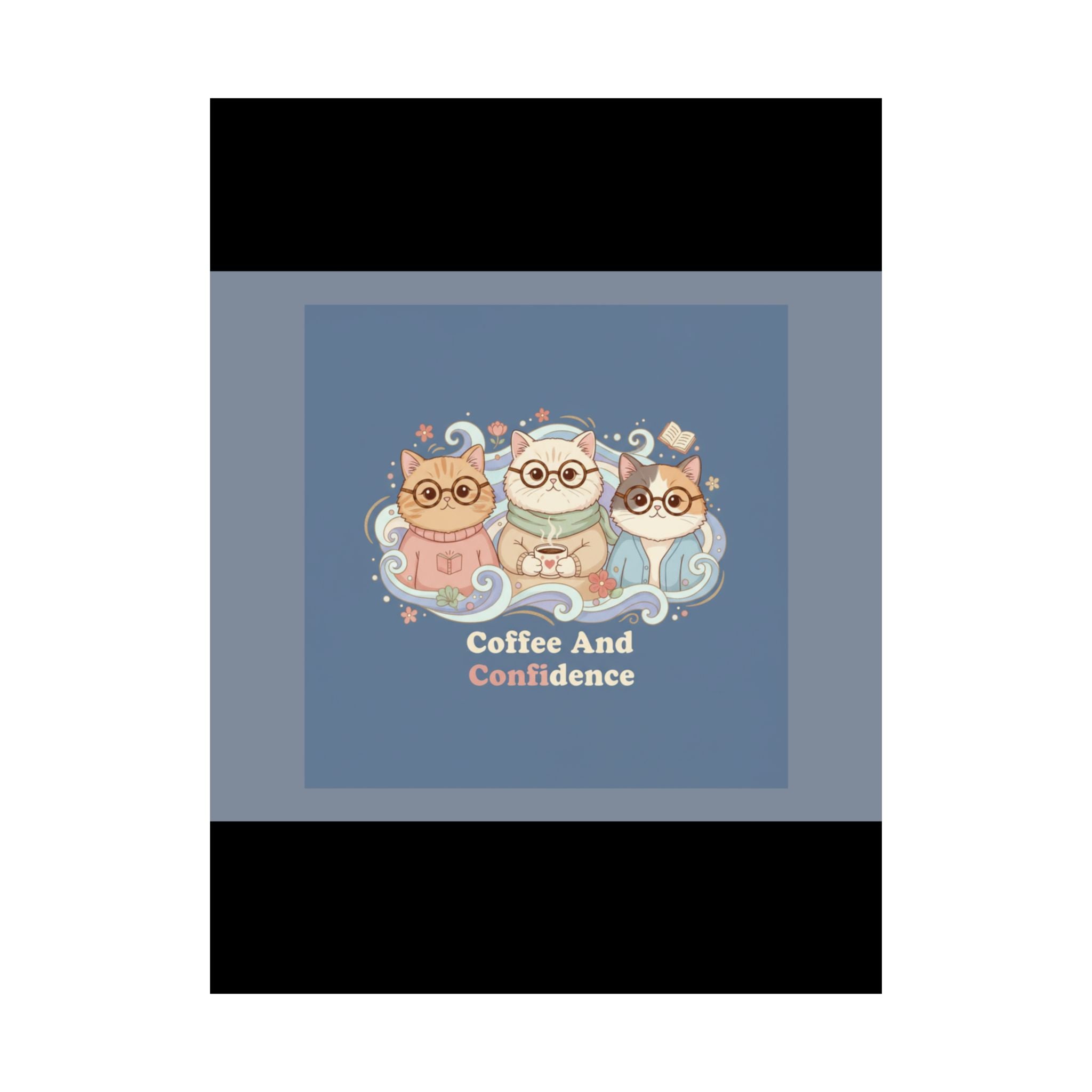 Cats With Glasses Poster – Coffee and Confidence