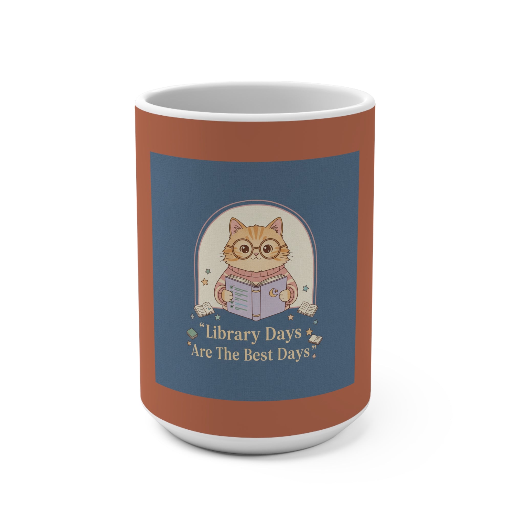 Cat Mug 15oz – Library Days Are the Best Days