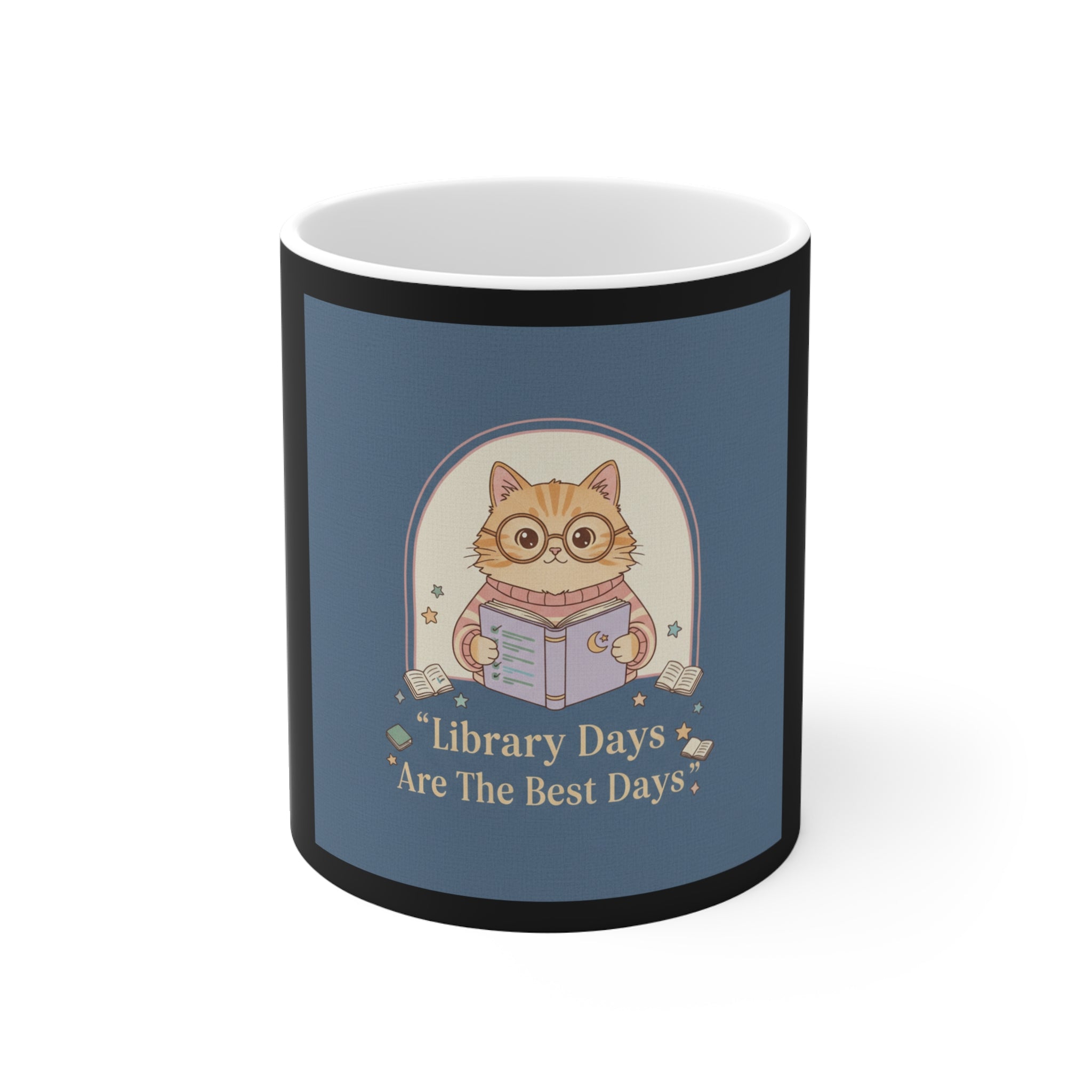 Cat Mug 11oz – Library Days Are the Best Days