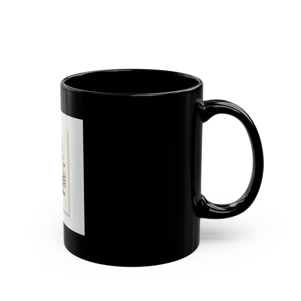 Study Buddy Vibes Cat Black Mug 11oz