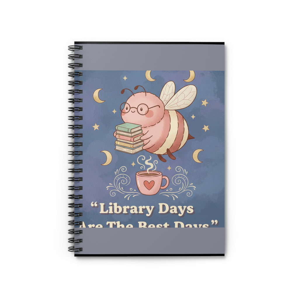 Bee Spiral Notebook – Library Days Are the Best Days