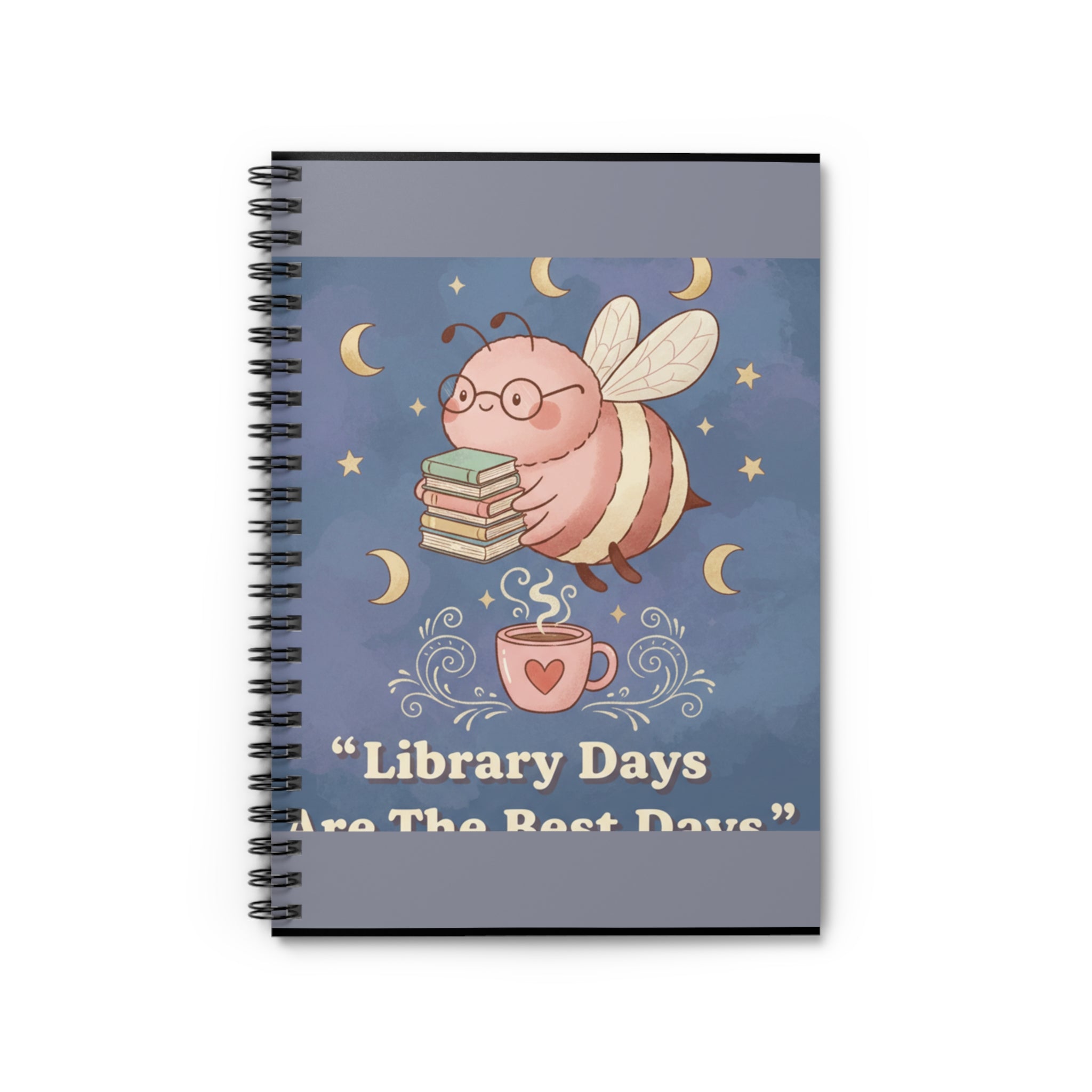 Bee Spiral Notebook – Library Days Are the Best Days