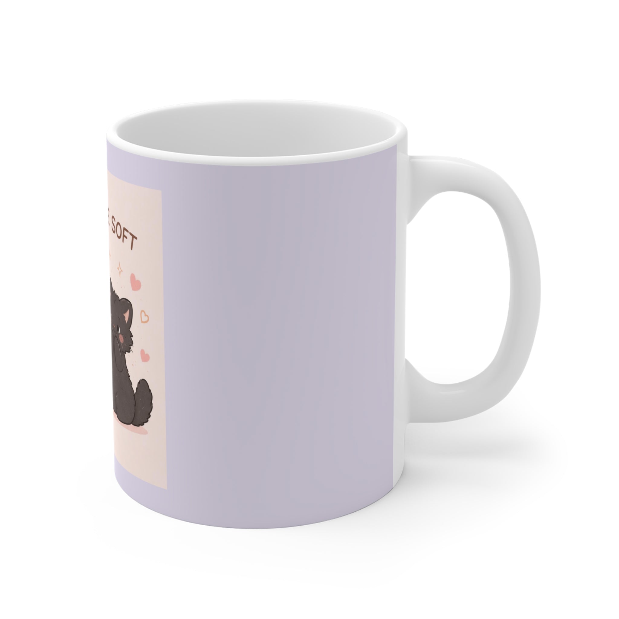 "LOVE CAN BE SOFT" Black Cat Mug | College Girl Gift | Fashion | KayKay Classics